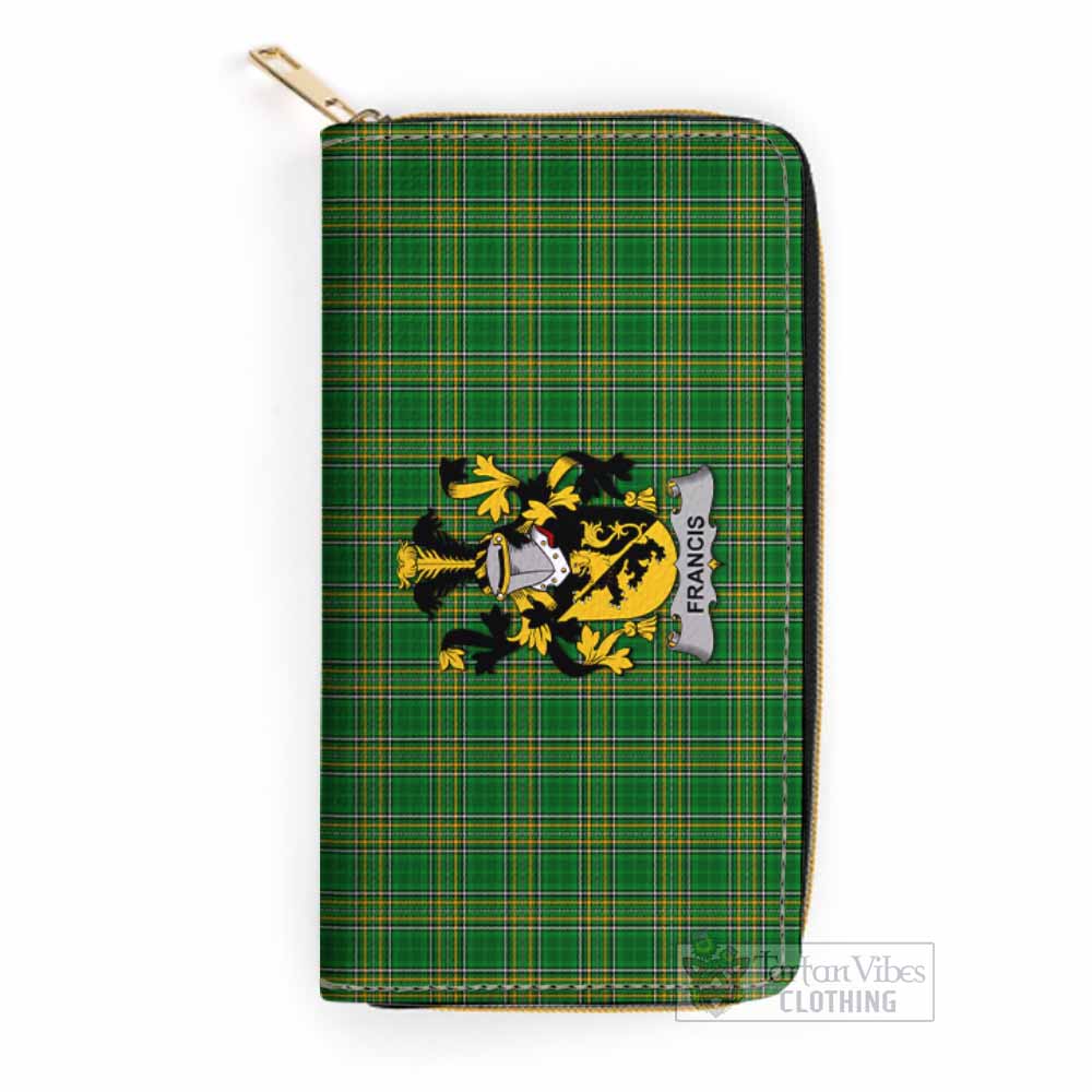 Francis Irish Clan Tartan Women's Leather Wallet with Coat of Arms One Size 19.7*10.5*3.5 cm - Tartan Vibes Clothing