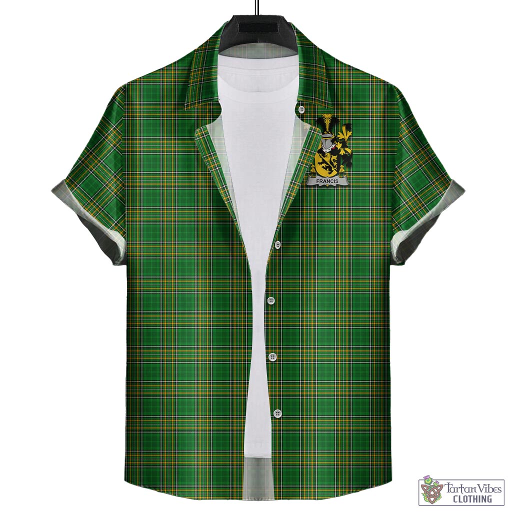Francis Irish Clan Tartan Hawaiian Shirt with Coat of Arms - Tartan Vibes Clothing