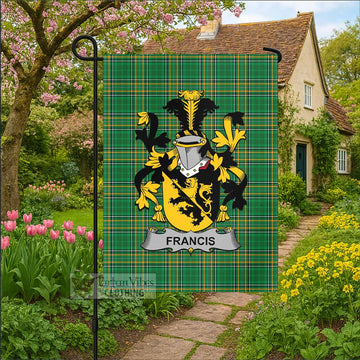 Francis Irish Clan Tartan Garden Flag with Coat of Arms