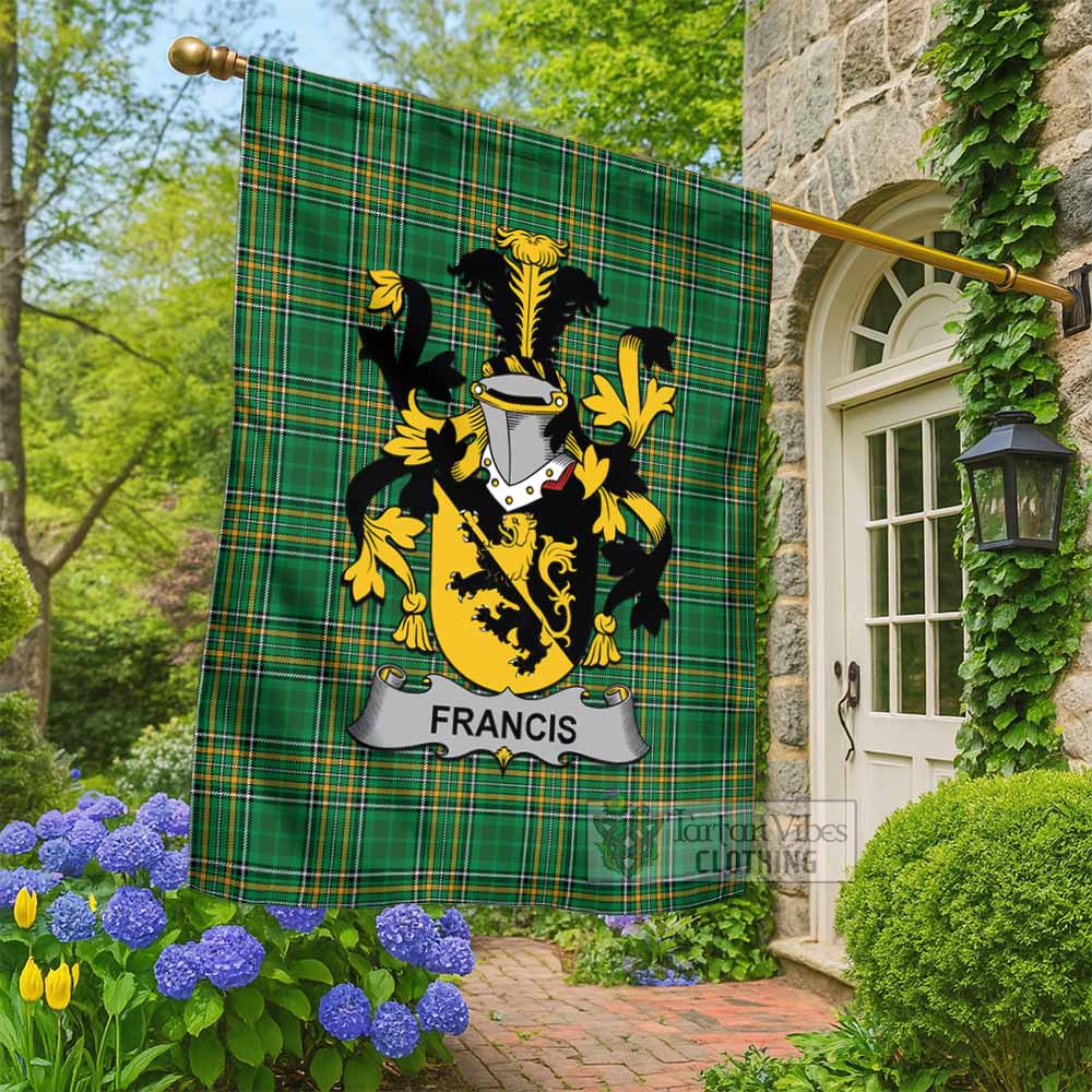 Francis Irish Clan Tartan Flag with Coat of Arms
