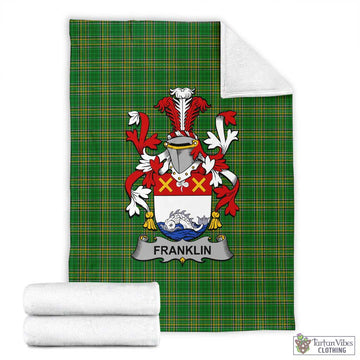Tartan Vibes Clothing Franklin Irish Clan Tartan Blanket with Coat of Arms