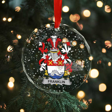 Tartan Vibes Clothing Franklin Irish Clan Christmas Glass Ornament with Coat of Arms