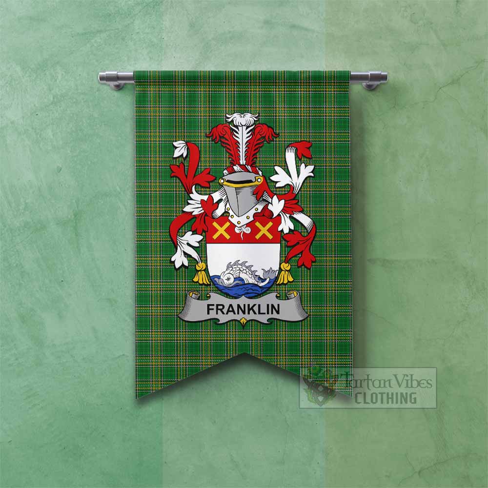 Franklin Irish Clan Tartan Gonfalon, Tartan Banner with Coat of Arms Fishtail - Tartan Vibes Clothing