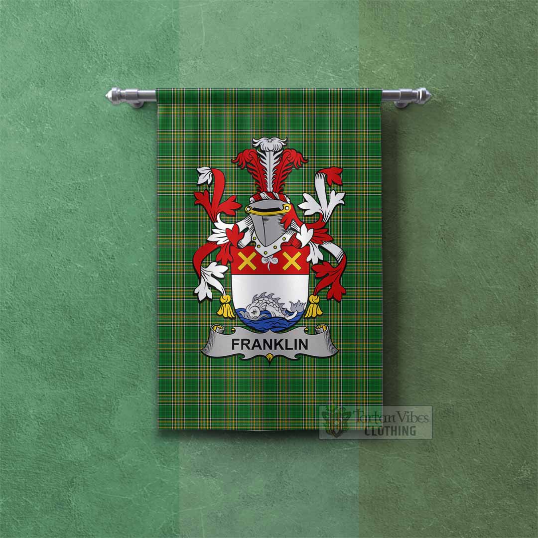 Franklin Irish Clan Tartan Gonfalon, Tartan Banner with Coat of Arms Rectangle - Tartan Vibes Clothing