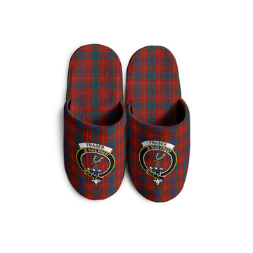 Fraser Tartan Home Slippers with Family Crest