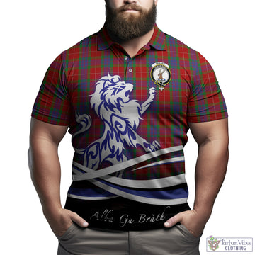 Fraser Tartan Polo Shirt with Alba Gu Brath Regal Lion Emblem