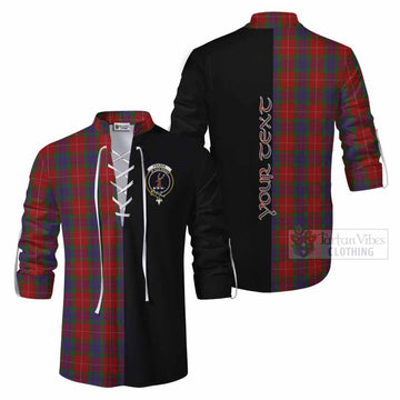 Tartan Vibes Clothing Fraser Tartan Ghillie Kilt Shirt with Family Crest and Half Of Me Style