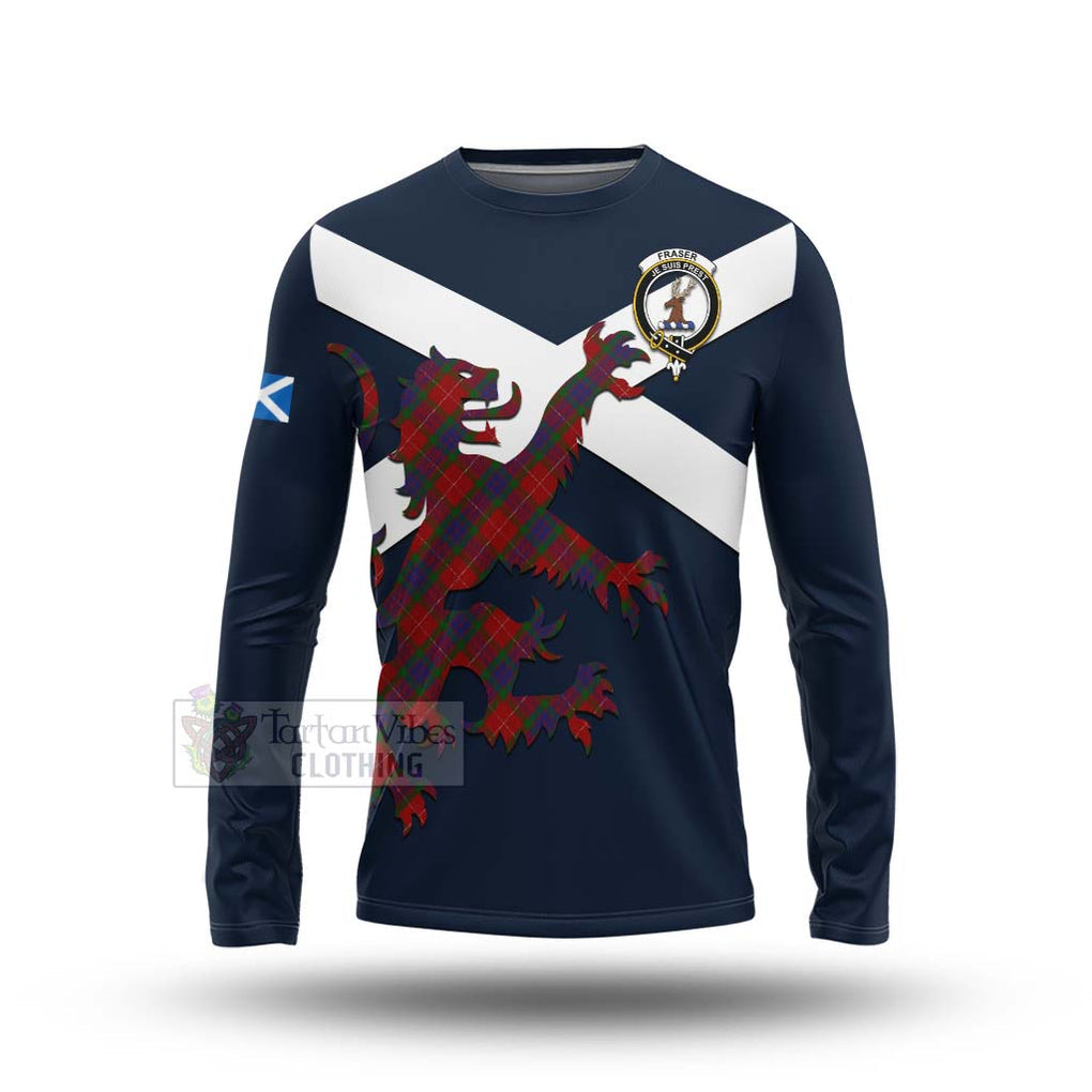 Tartan Vibes Clothing Fraser Tartan Lion Rampant Long Sleeve T-Shirt – Proudly Display Your Heritage with Alba Gu Brath and Clan Name