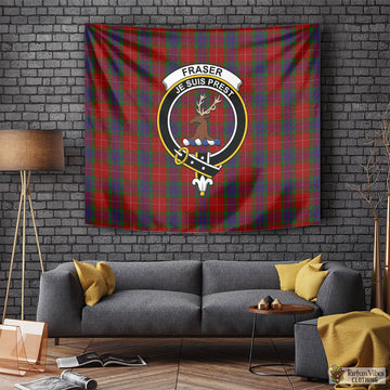 Fraser Tartan Tapestry Wall Hanging and Home Decor for Room with Family Crest