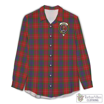 Fraser Tartan Womens Casual Shirt with Family Crest