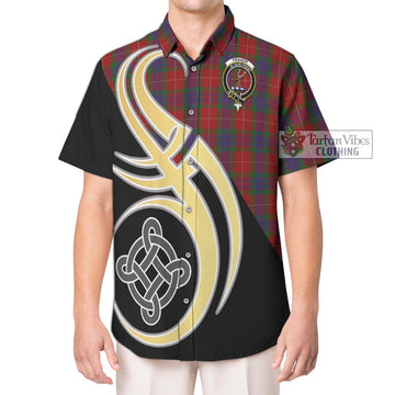 Fraser Tartan Short Sleeve Button Shirt with Family Crest and Celtic Symbol Style Kid - Tartan Vibes Clothing