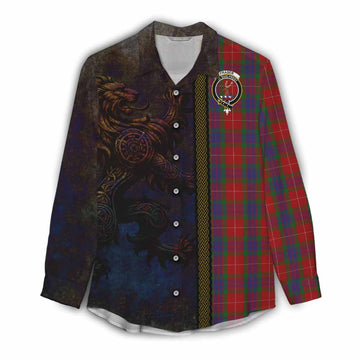 Fraser Tartan Family Crest Women's Casual Shirt Alba Gu Brath Be Brave Lion Ancient Style