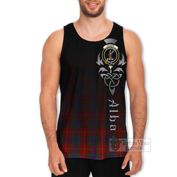 Tartan Vibes Clothing Fraser Tartan Men's Tank Top Featuring Alba Gu Brath Family Crest Celtic Inspired