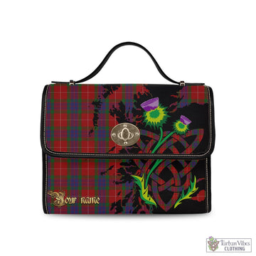 Fraser Tartan Waterproof Canvas Bag with Scotland Map and Thistle Celtic Accents