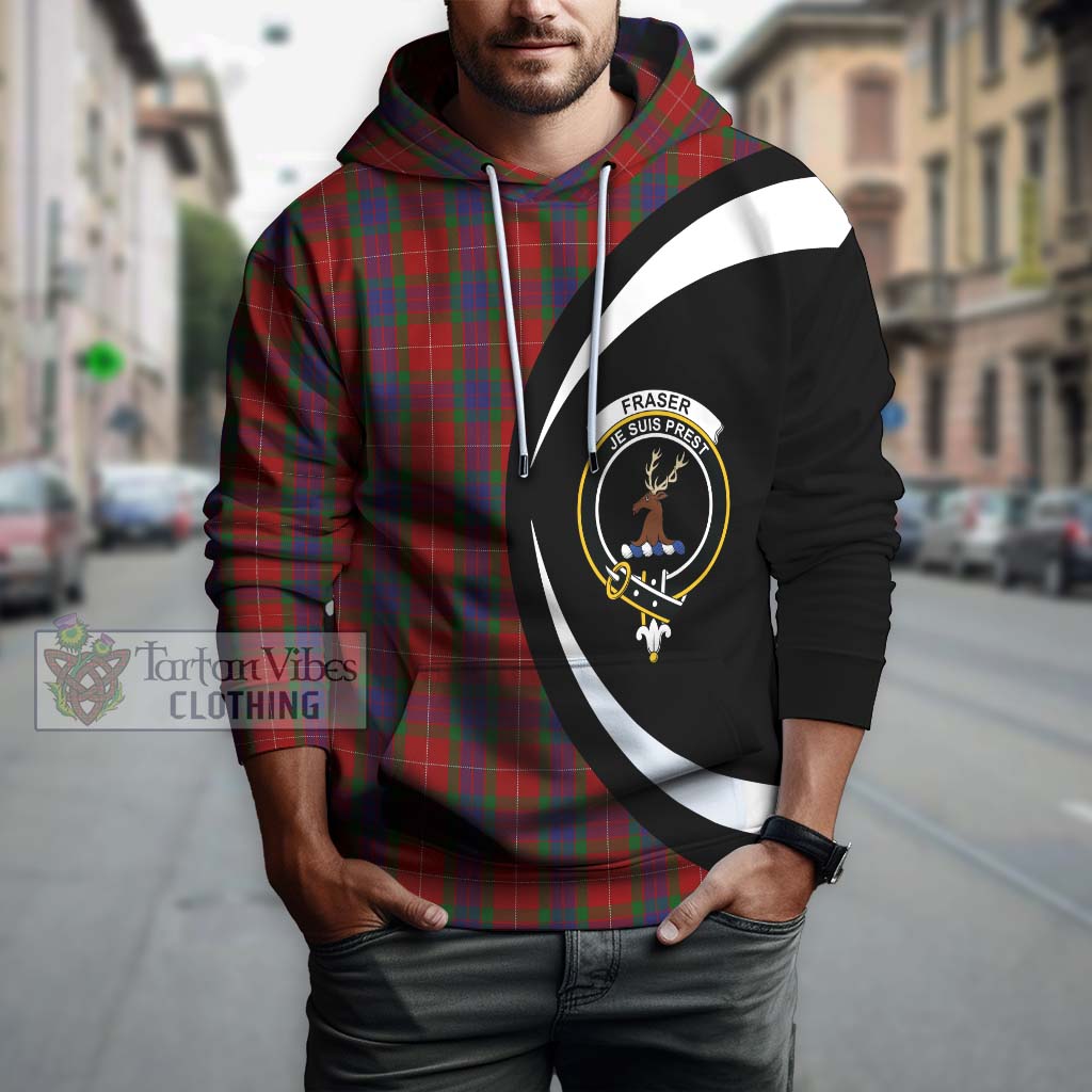 Fraser Tartan Hoodie with Family Crest Circle Style Zip Hoodie - Tartan Vibes Clothing