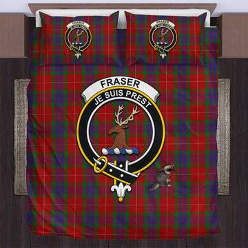 Fraser Tartan Bedding Set with Family Crest