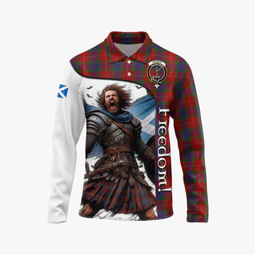 Fraser Crest Tartan Long Sleeve Polo Shirt Inspired by the Freedom of Scottish Warrior