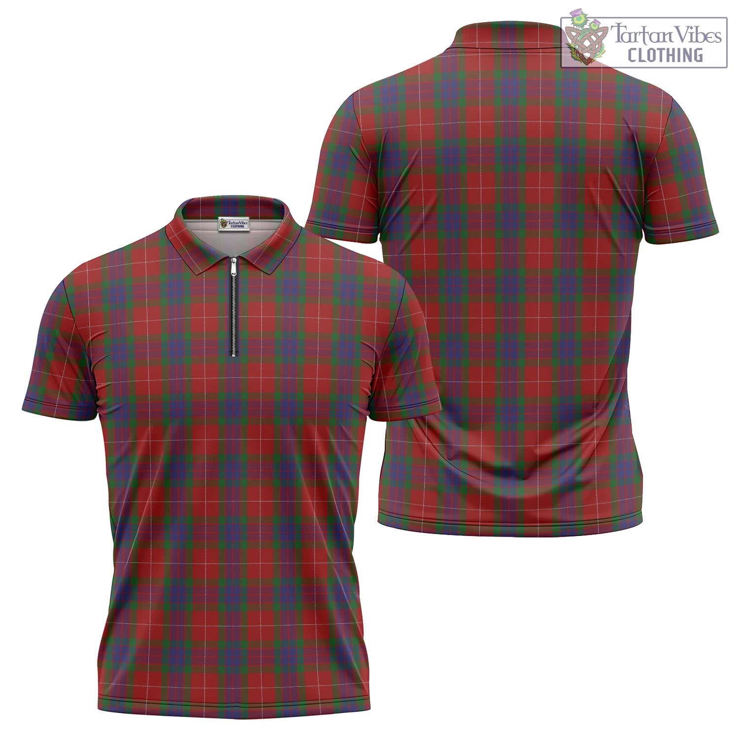 Tartan Vibes Clothing Fraser Tartan Zipper Polo Shirt