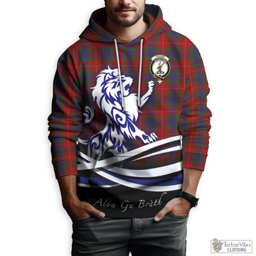 Fraser Tartan Hoodie with Alba Gu Brath Regal Lion Emblem