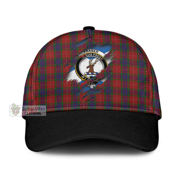 Fraser Tartan Classic Cap with Family Crest In Me Style