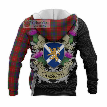 Fraser Tartan Family Crest Knitted Hoodie Lion Rampant Royal Thistle Shield Celtic Inspired