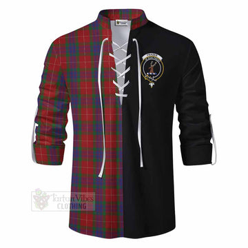 Tartan Vibes Clothing Fraser Tartan Ghillie Kilt Shirt with Family Crest and Half Of Me Style