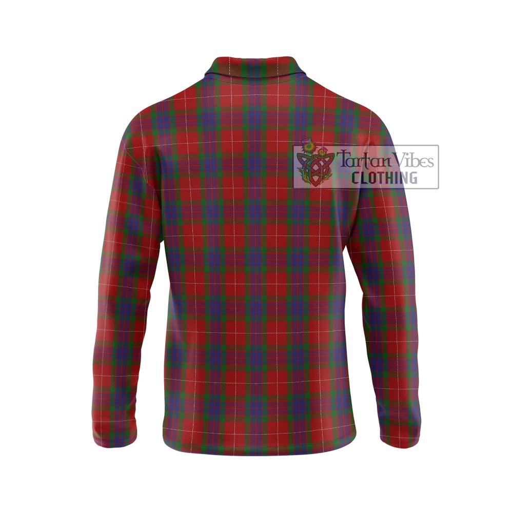 Fraser Tartan Long Sleeve Polo Shirt with Family Crest DNA In Me Style - Tartanvibesclothing Shop