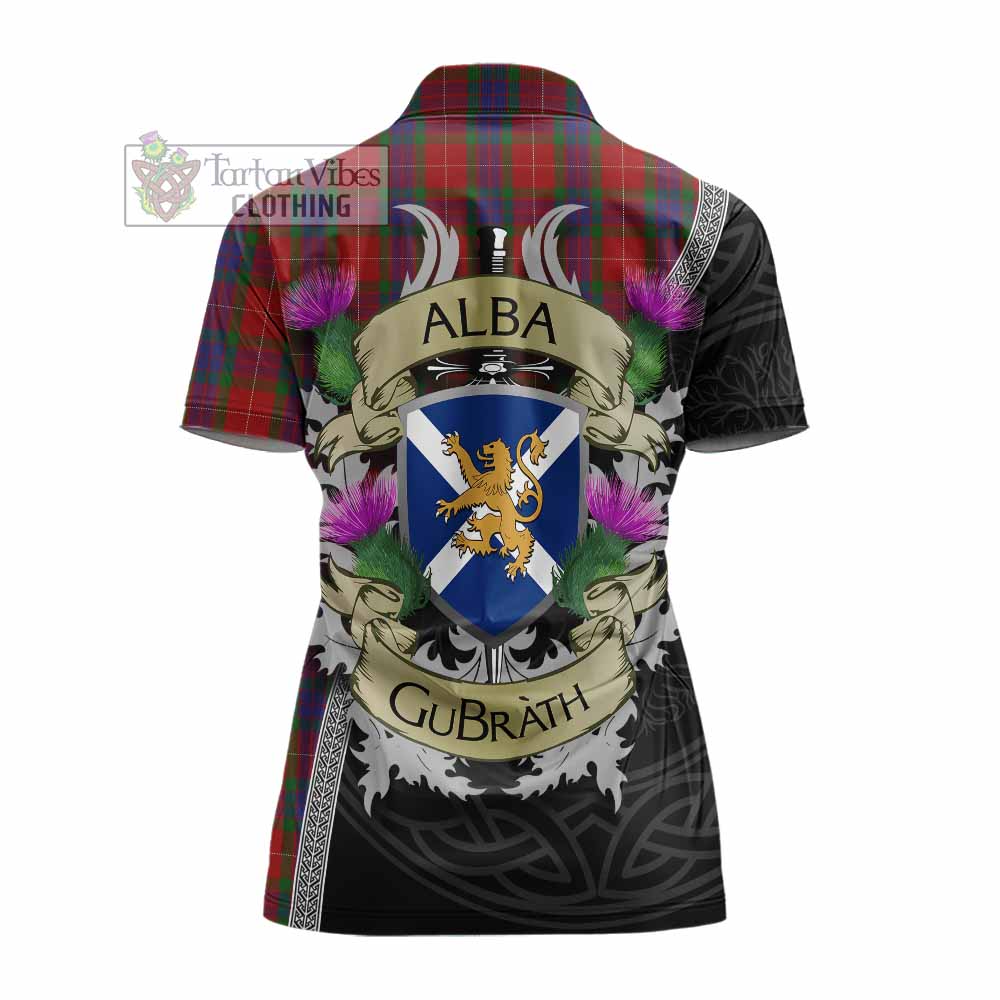 Tartan Vibes Clothing Fraser Tartan Family Crest Women's Polo Shirt Lion Rampant Royal Thistle Shield Celtic Inspired