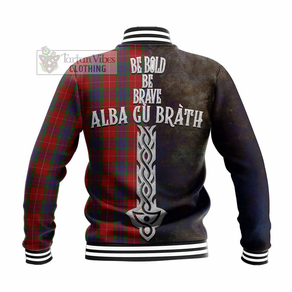 Fraser Tartan Family Crest Baseball Jacket Alba Gu Brath Be Brave Lion Ancient Style - Tartan Vibes Clothing