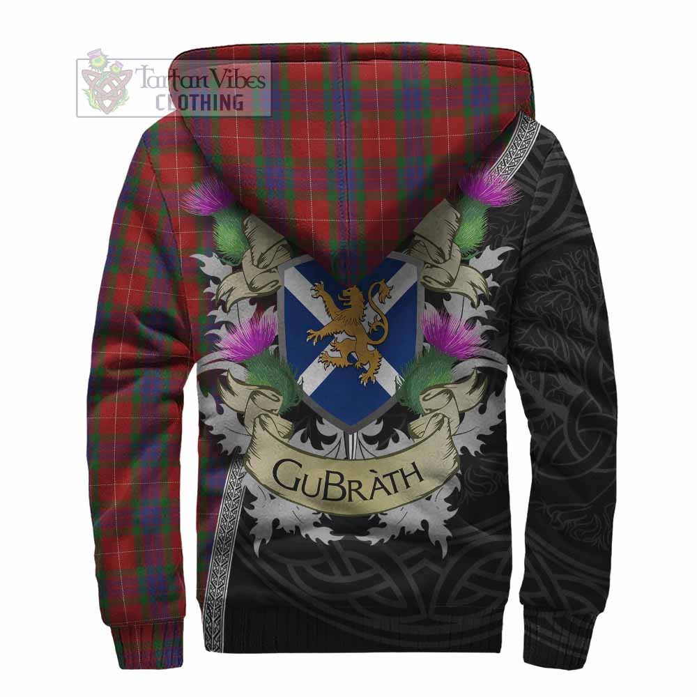 Tartan Vibes Clothing Fraser Tartan Family Crest Sherpa Hoodie Lion Rampant Royal Thistle Shield Celtic Inspired