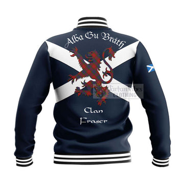 Fraser Tartan Lion Rampant Baseball Jacket Proudly Display Your Heritage with Alba Gu Brath and Clan Name