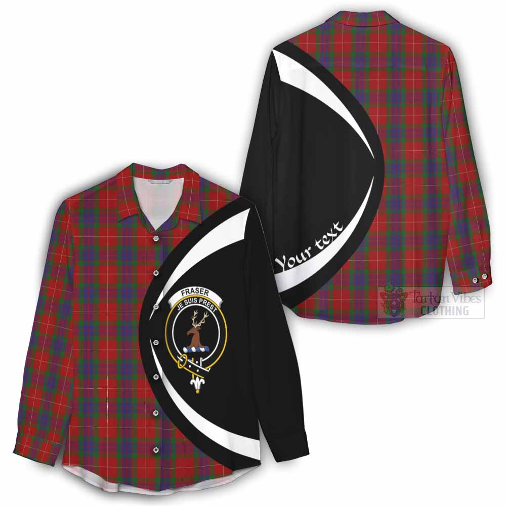 Tartan Vibes Clothing Fraser Tartan Women's Casual Shirt with Family Crest Circle Style