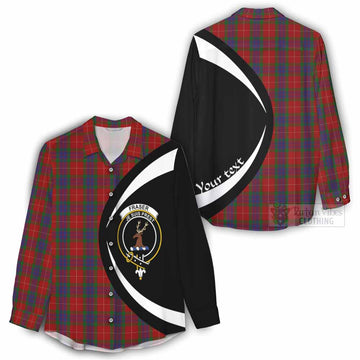 Fraser Tartan Women's Casual Shirt with Family Crest Circle Style