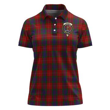 Fraser Tartan Polo Shirt with Family Crest For Women
