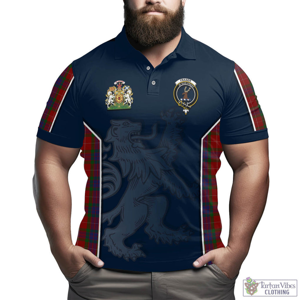 Tartan Vibes Clothing Fraser Tartan Men's Polo Shirt with Family Crest and Lion Rampant Vibes Sport Style