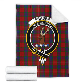 Fraser Tartan Blanket with Family Crest