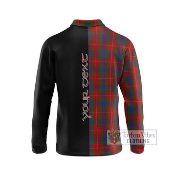 Fraser Tartan Long Sleeve Polo Shirt with Family Crest and Half Of Me Style - Tartanvibesclothing Shop