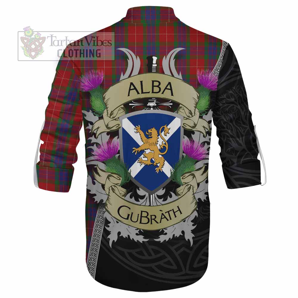 Tartan Vibes Clothing Fraser Tartan Family Crest Ghillie Kilt Shirt Lion Rampant Royal Thistle Shield Celtic Inspired