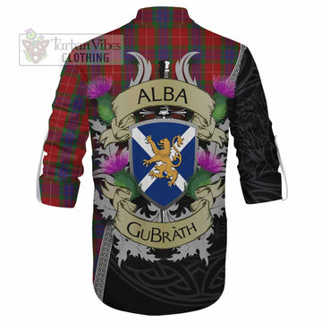 Fraser Tartan Family Crest Ghillie Kilt Shirt Lion Rampant Royal Thistle Shield Celtic Inspired