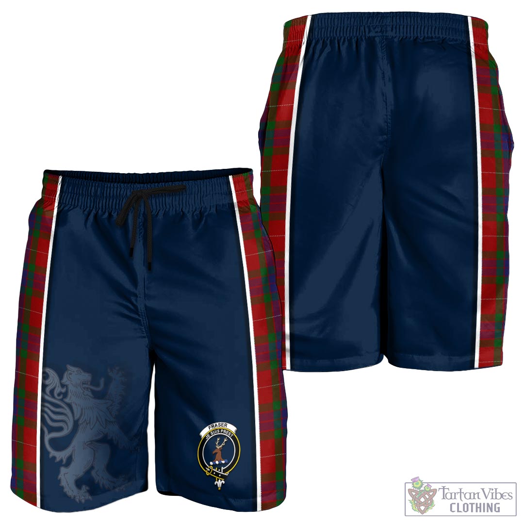 Tartan Vibes Clothing Fraser Tartan Men's Shorts with Family Crest and Lion Rampant Vibes Sport Style