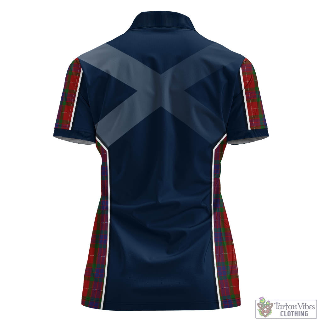 Tartan Vibes Clothing Fraser Tartan Women's Polo Shirt with Family Crest and Scottish Thistle Vibes Sport Style