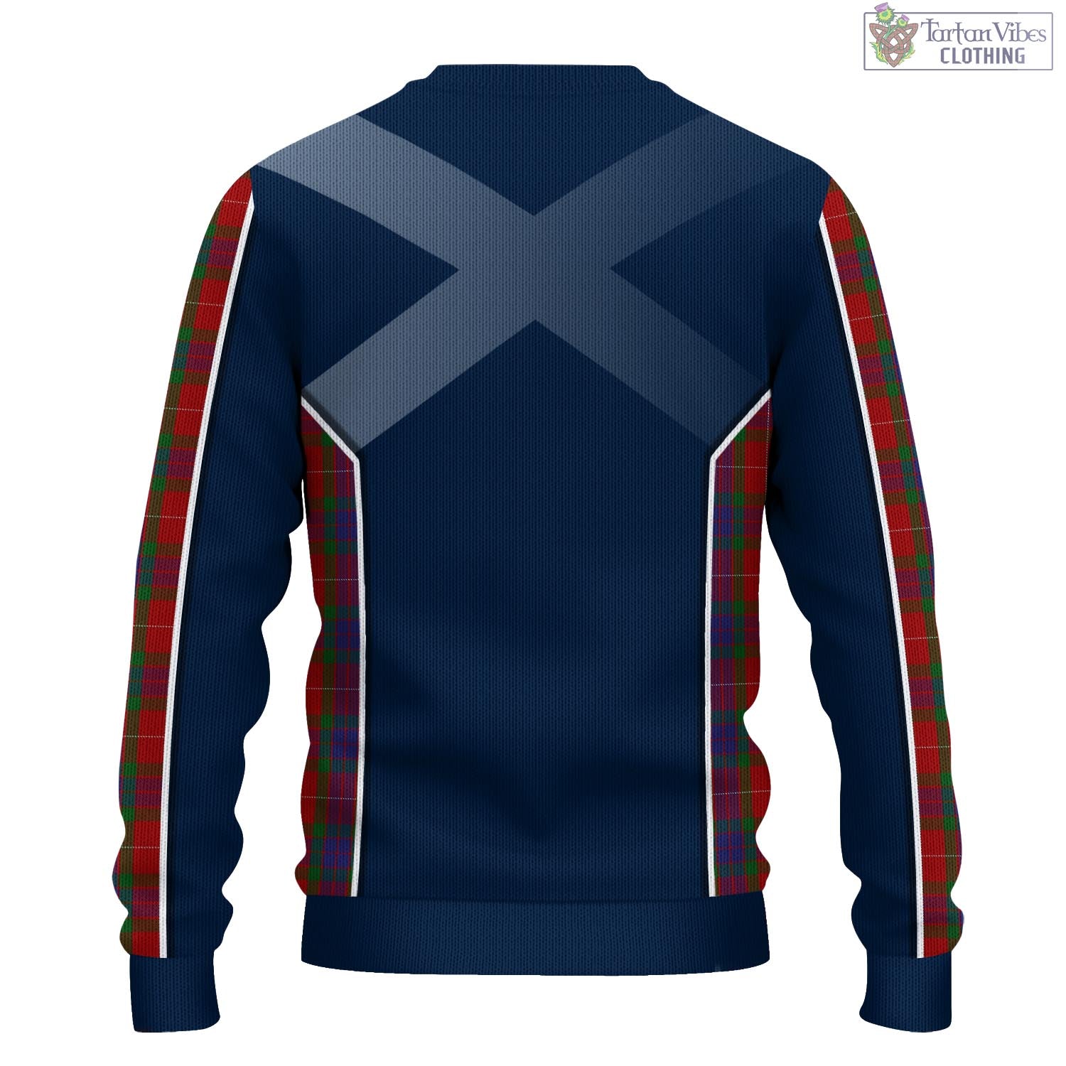 Tartan Vibes Clothing Fraser Tartan Knitted Sweatshirt with Family Crest and Scottish Thistle Vibes Sport Style