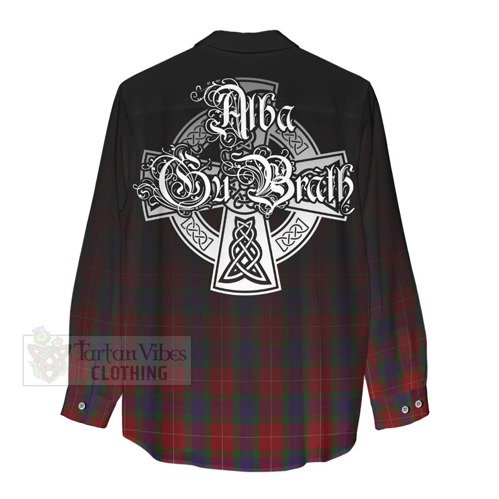Tartan Vibes Clothing Fraser Tartan Women's Casual Shirt Featuring Alba Gu Brath Family Crest Celtic Inspired