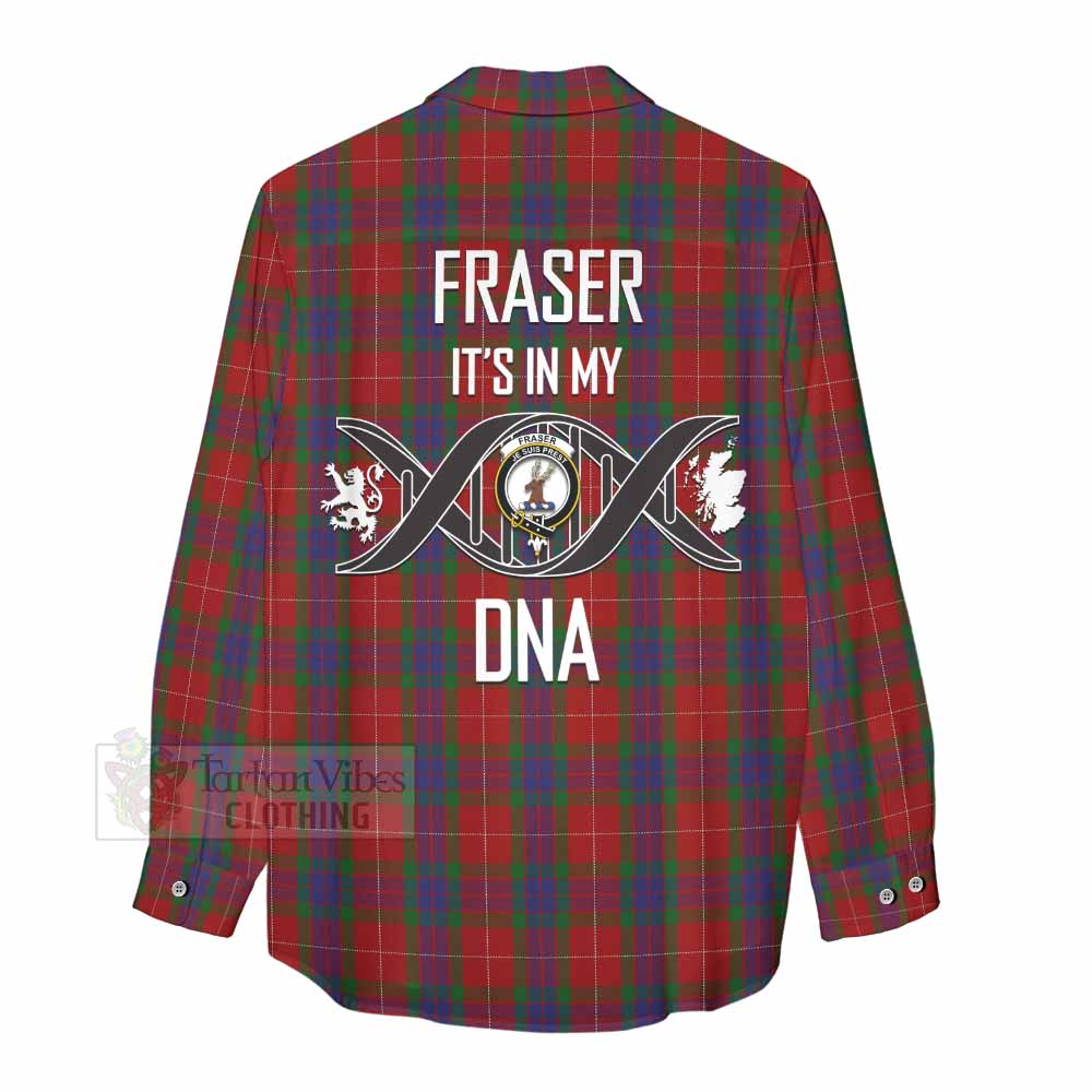 Tartan Vibes Clothing Fraser Tartan Women's Casual Shirt with Family Crest DNA In Me Style