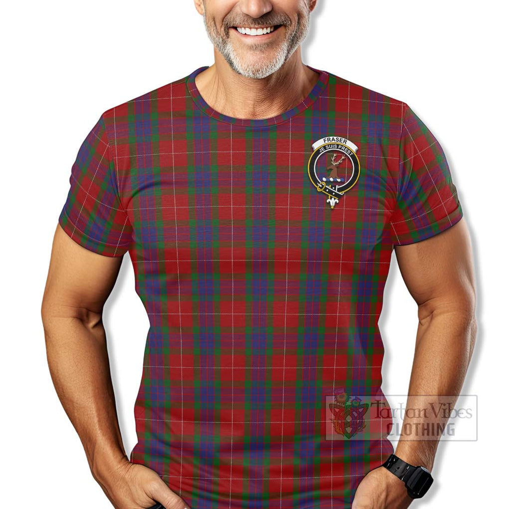 Tartan Vibes Clothing Fraser Tartan T-Shirt with Family Crest Celtic Skull Style