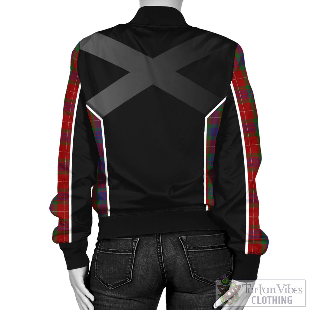 Tartan Vibes Clothing Fraser Tartan Bomber Jacket with Family Crest and Scottish Thistle Vibes Sport Style