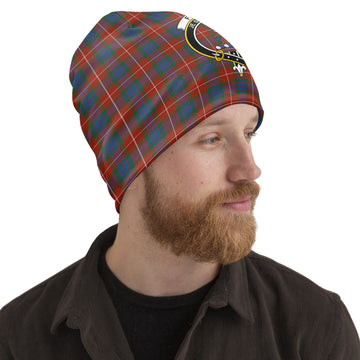 Fraser Ancient Tartan Beanies Hat with Family Crest