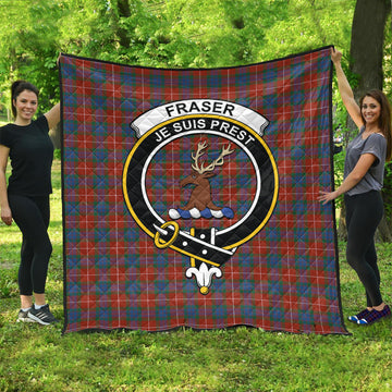 fraser-ancient-tartan-quilt-with-family-crest