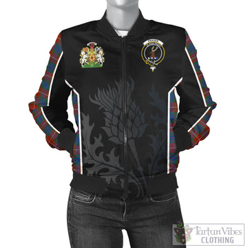 Fraser Ancient Tartan Bomber Jacket with Family Crest and Scottish Thistle Vibes Sport Style
