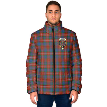 Fraser Ancient Tartan Padded Jacket with Family Crest
